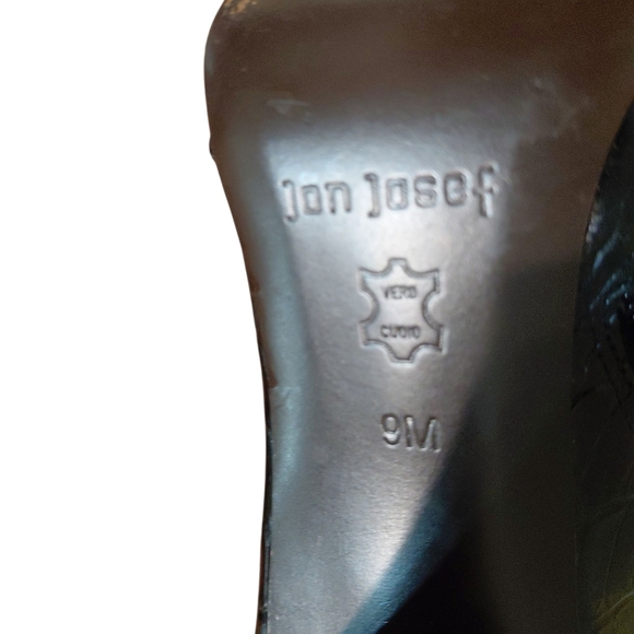 Jon Josef Elegant Black Heels with Embellishments Croc Embossed Shootie - Picture 9 of 11